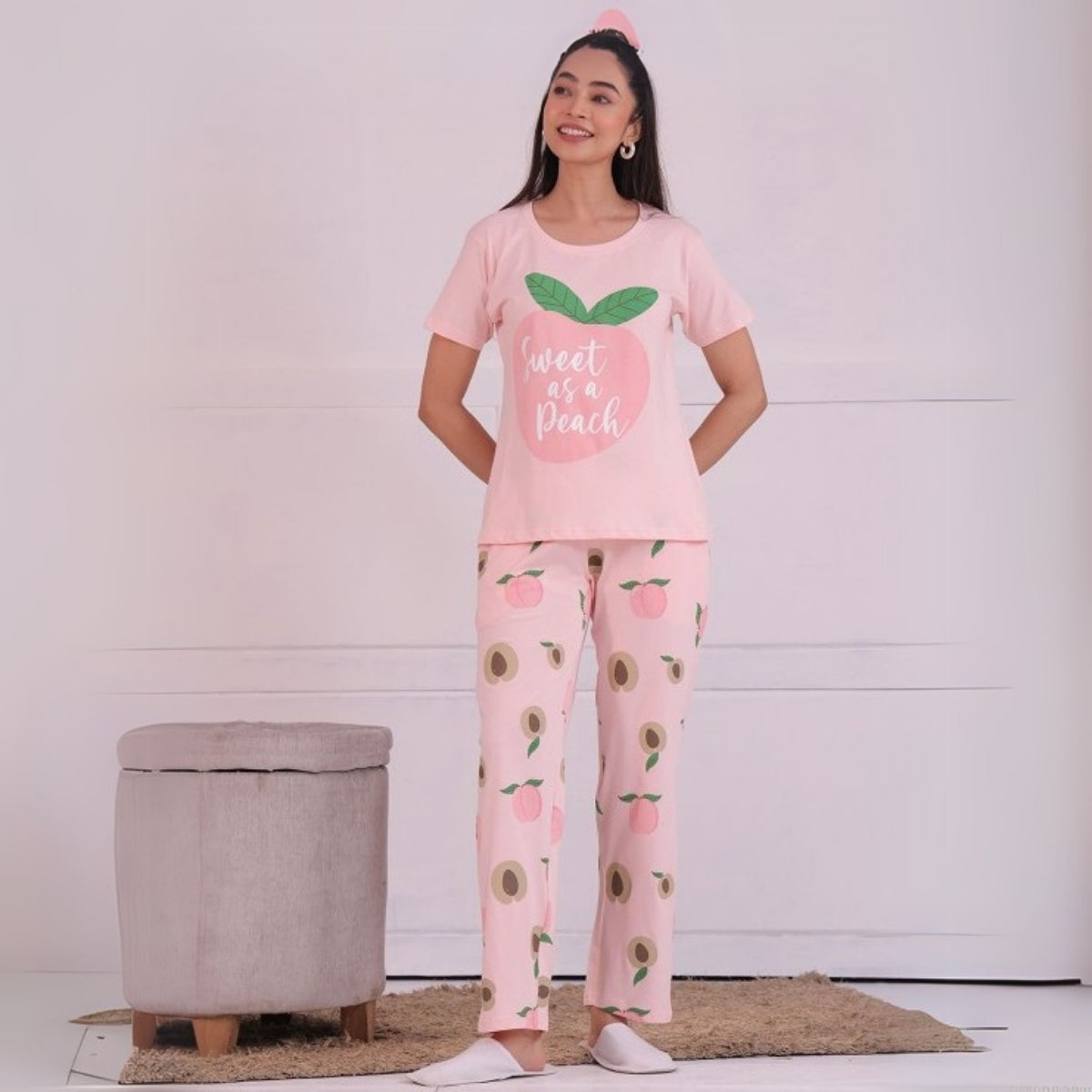 Pack of 4 Women’s Cotton Printed Nightsuits – Shirt & Pyjama Set | Classic Style | NS-18