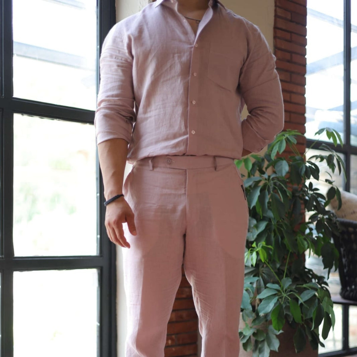 Men Linen Co-ord Set – Pants & Shirt Combo | Summer-Ready |  LN-08