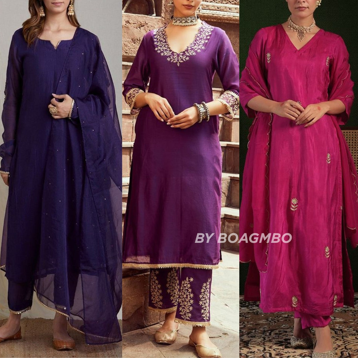 Elegant 3-Piece Women Kurti Set with Dupatta Combo Pack – Stylish, Comfortable & Versatile Ethnic Wear | KS-02
