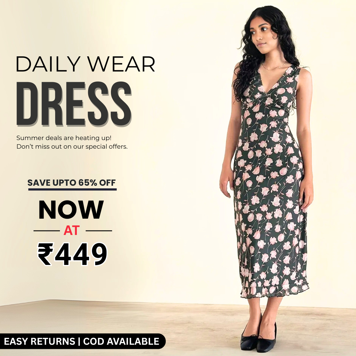 Women’s Dailywear Dress | Breathe Easy, Look Fabulous| WD-03
