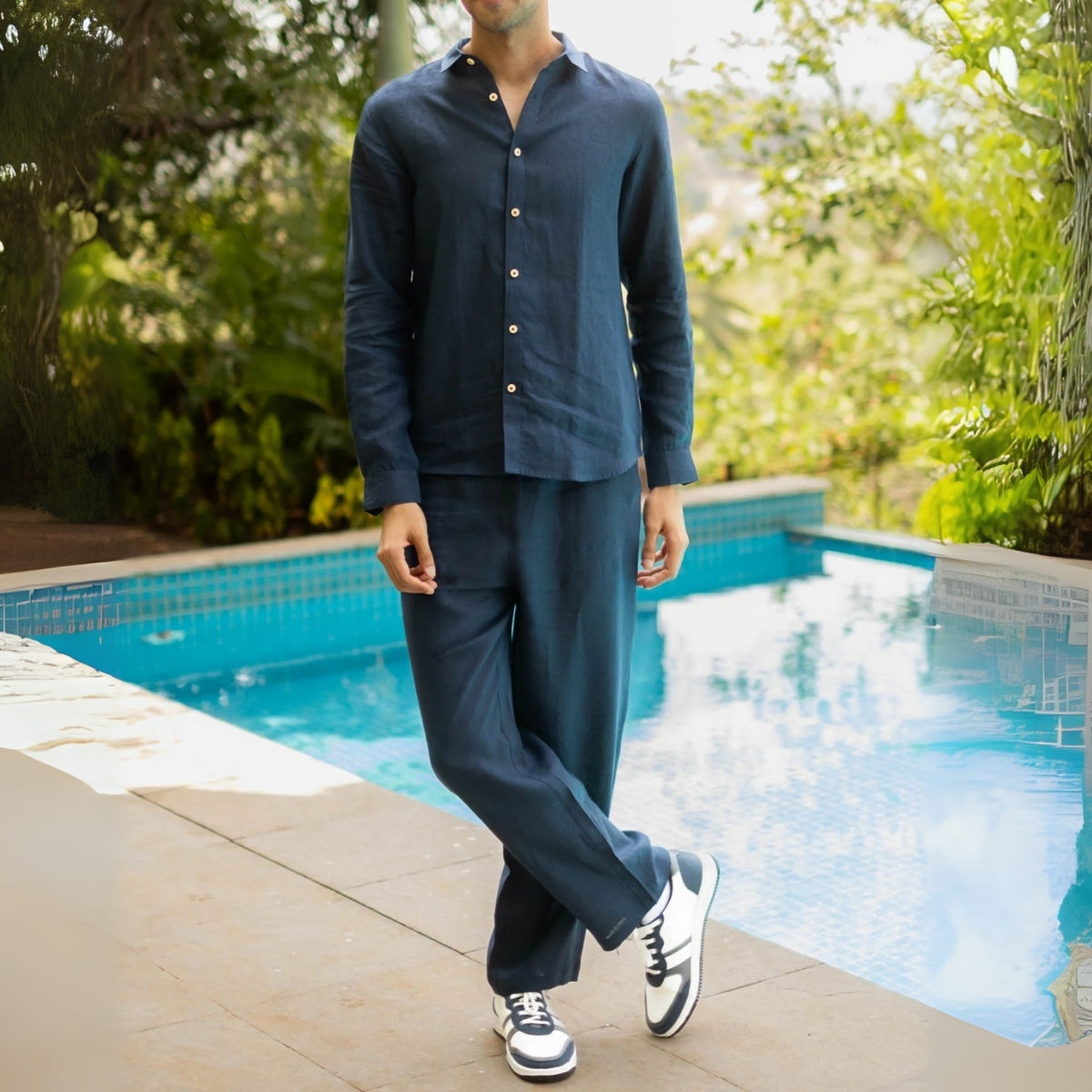 Men Linen Co-ord Set – Pants & Shirt Combo | Summer-Ready |  LN-02