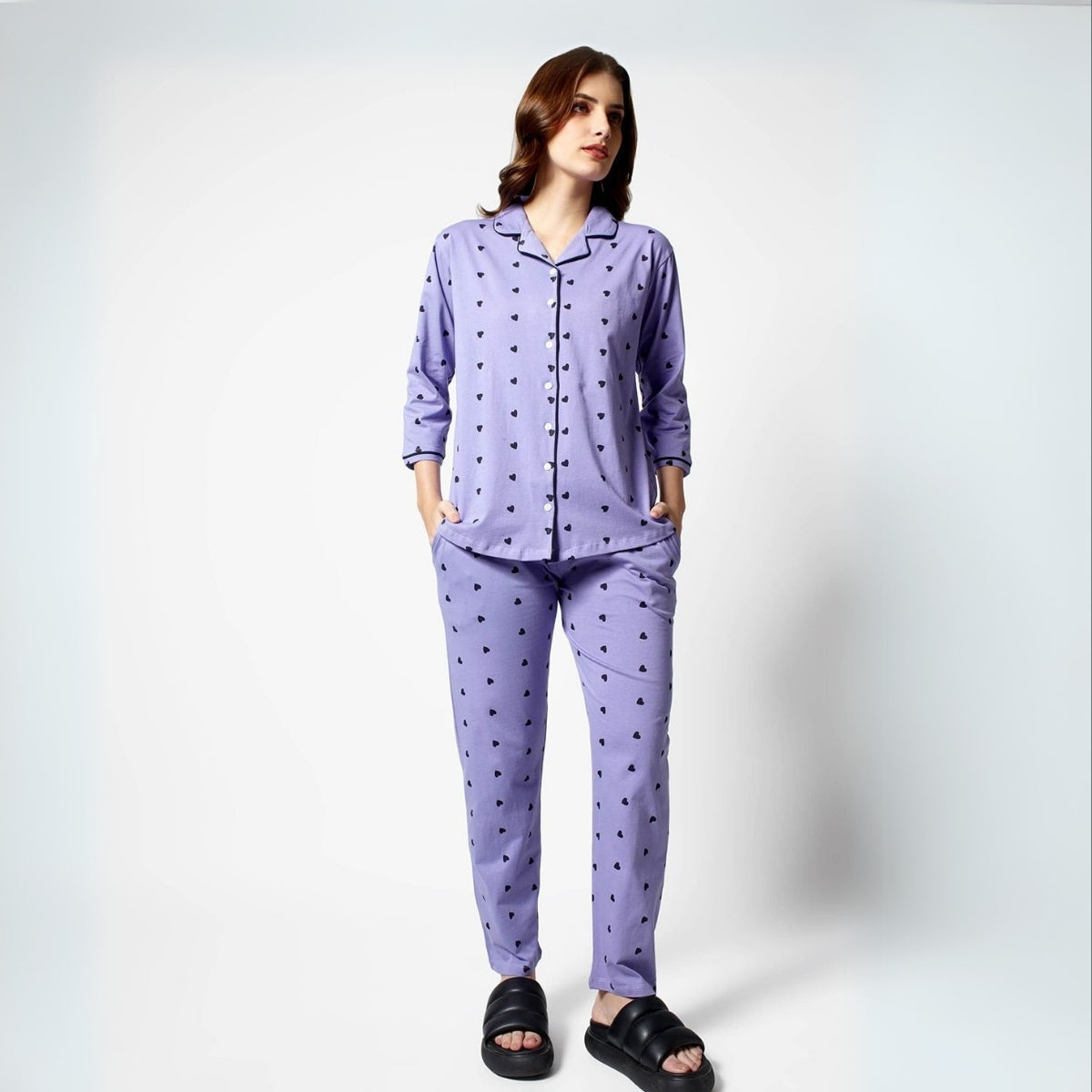Pack of 3 Women Printed Half Sleeves Shirt and Pyjama Nightsuit Set | NS-10