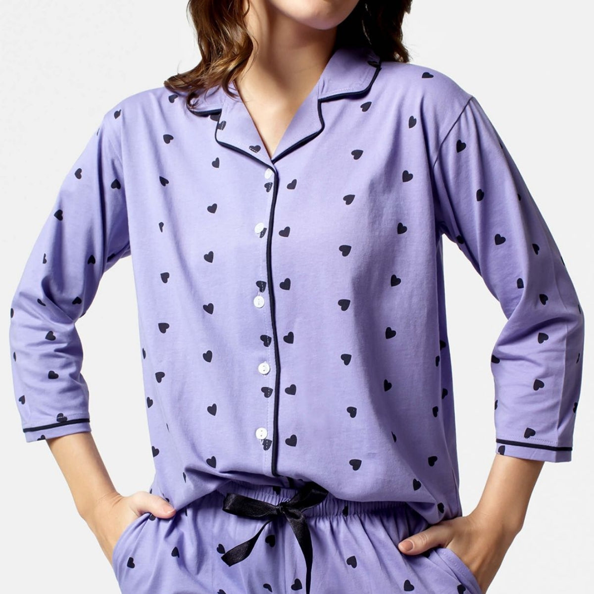 Pack of 3 Women Printed Half Sleeves Shirt and Pyjama Nightsuit Set | NS-10