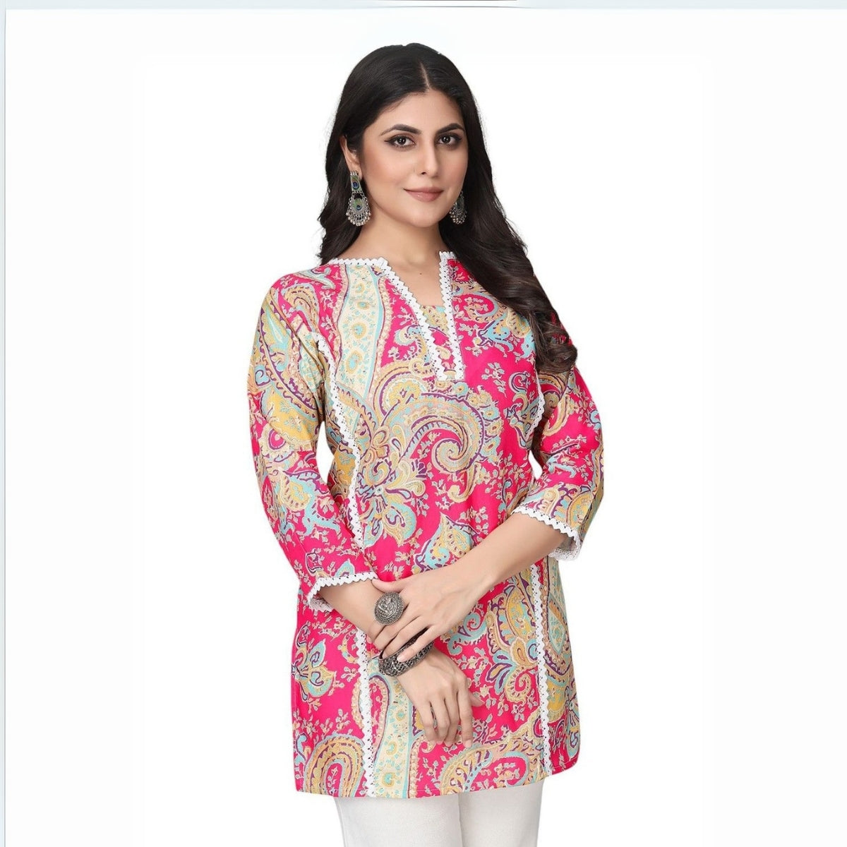 3 Combo Pack Cotton Short Kurtis | Summer Cotton Bliss | 3/4 Sleeve | C-157