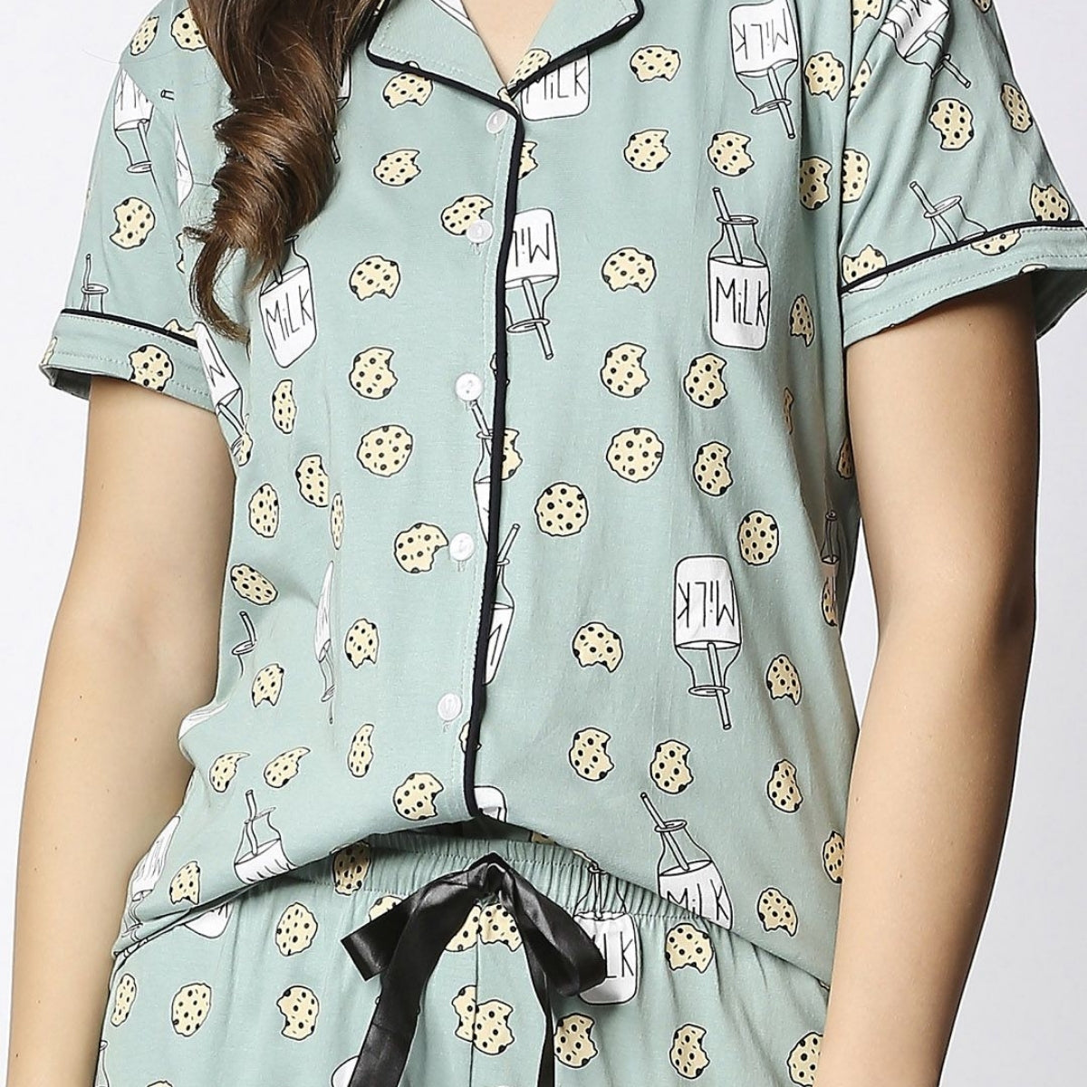Pack of 3 Women Printed Half Sleeves Shirt and Pyjama Nightsuit Set | NS-10