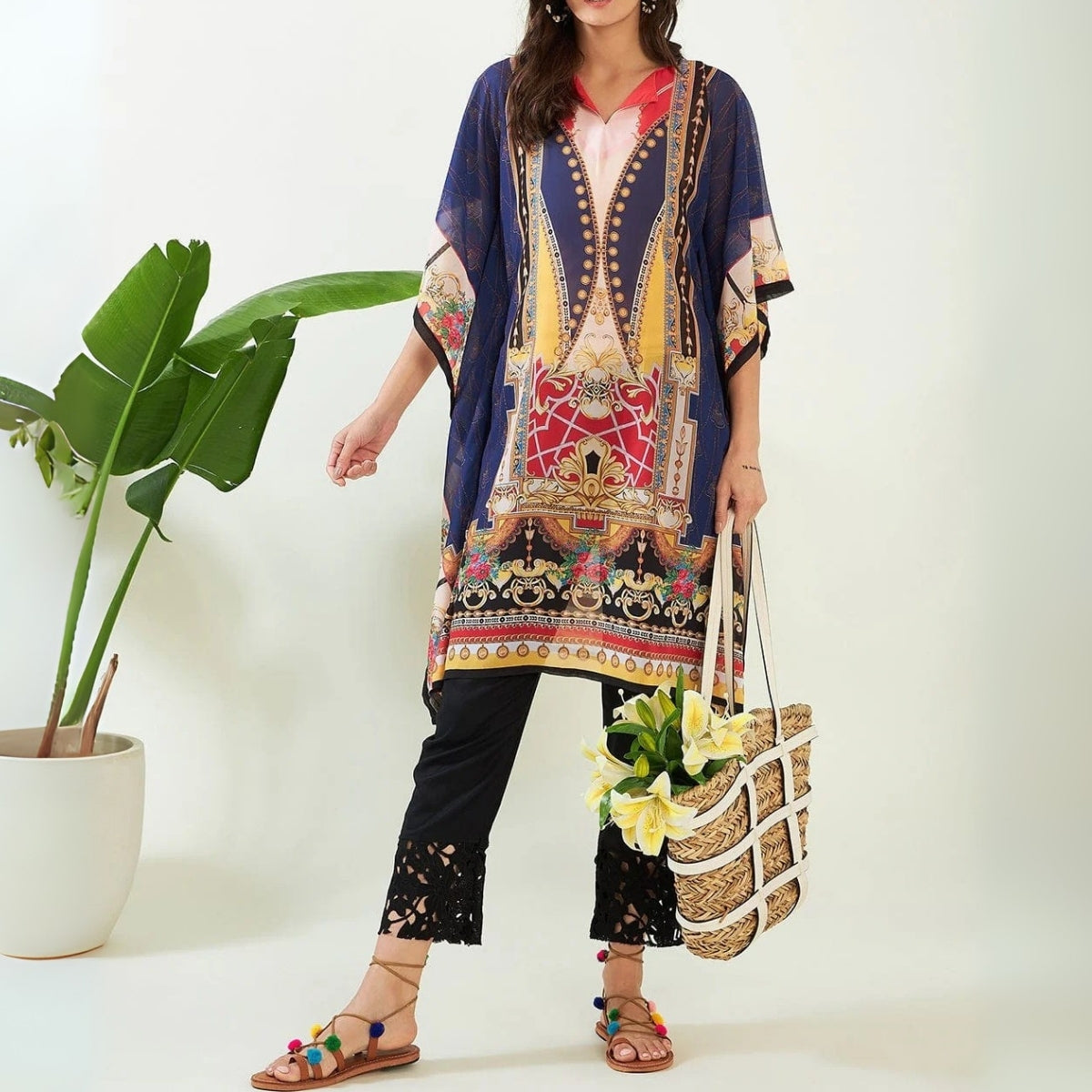 Stylish Kaftan Kurta and Pant Combo for Every Occasion | K-07