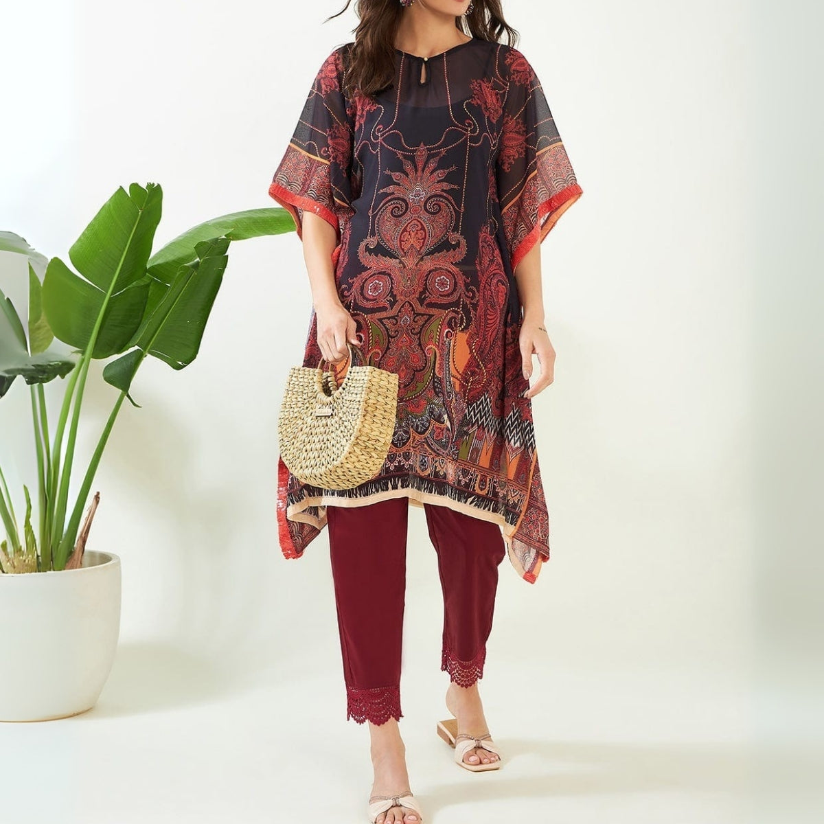 Stylish Kaftan Kurta and Pant Combo for Every Occasion | K-06