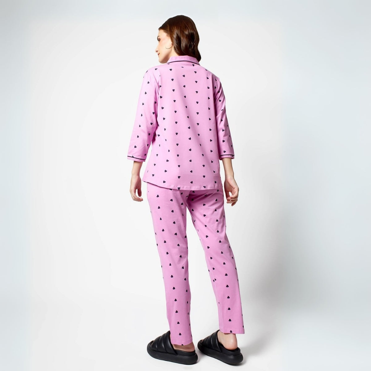 Pack of 4 Women’s Cotton Printed Nightsuits – Shirt & Pyjama Set | Classic Style | NS-12