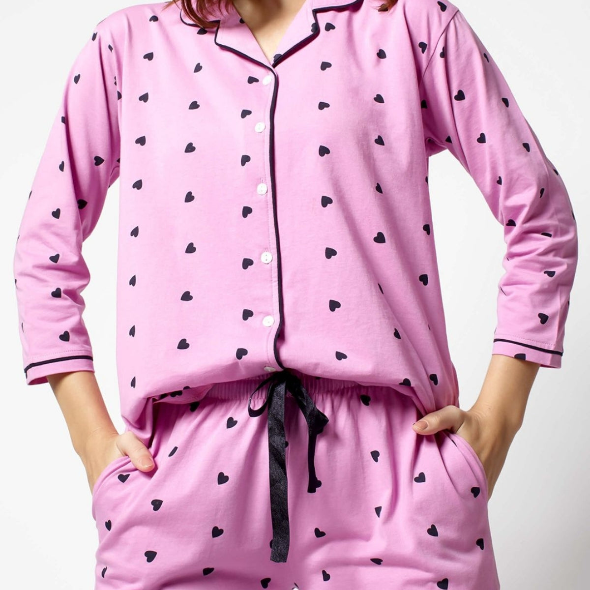 Pack of 4 Women’s Cotton Printed Nightsuits – Shirt & Pyjama Set | Classic Style | NS-12