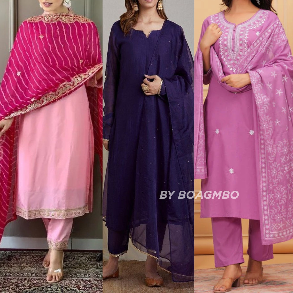 Elegant 3-Piece Women Kurti Set with Dupatta Combo Pack – Stylish, Comfortable & Versatile Ethnic Wear | KS-07