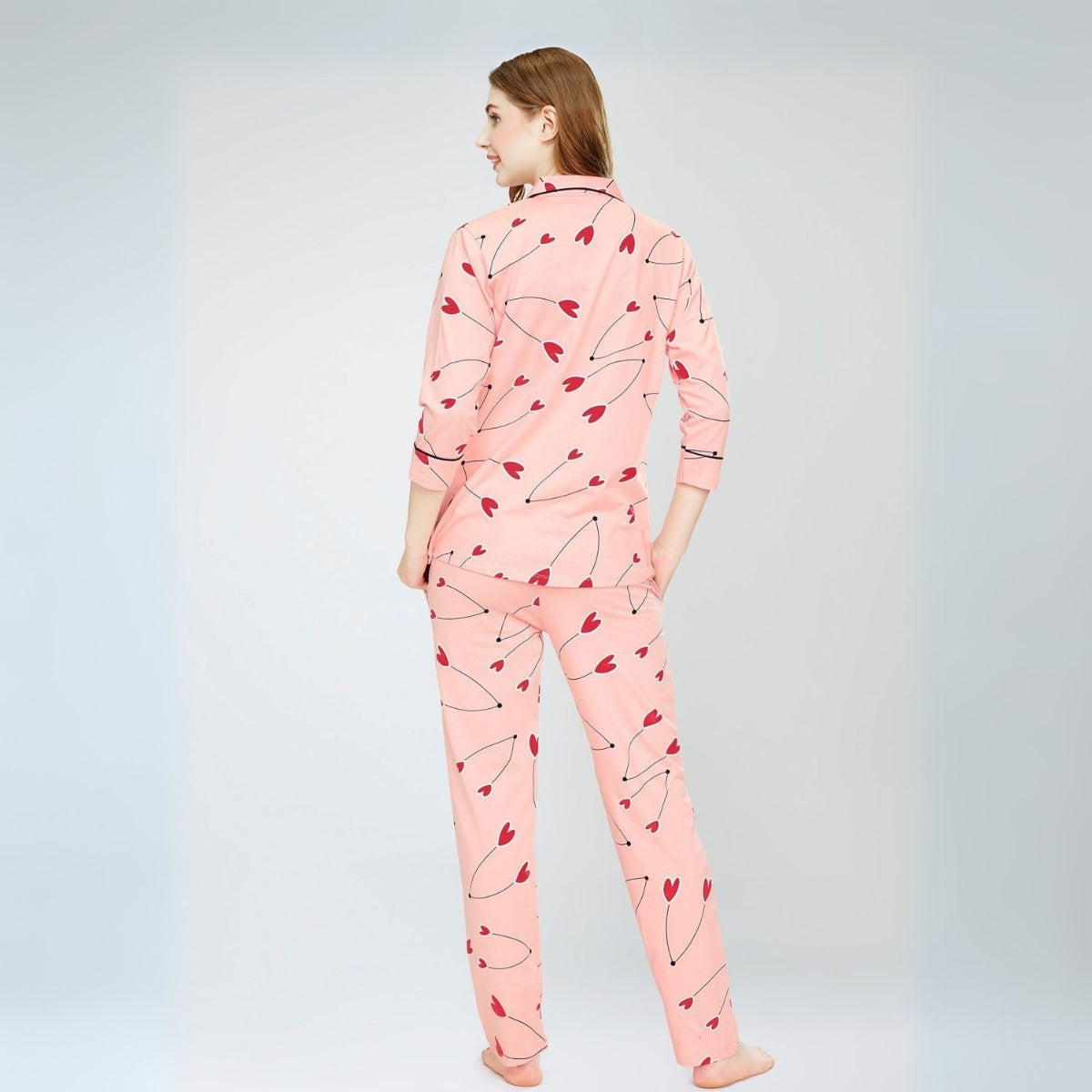 Pack of 3 Women Printed Half Sleeves Shirt and Pyjama Nightsuit Set | NS-05