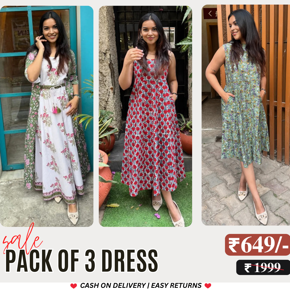 3 Combo Dress |  Long Frocks Meet Jumpsuits: Dress Your Way | D-09