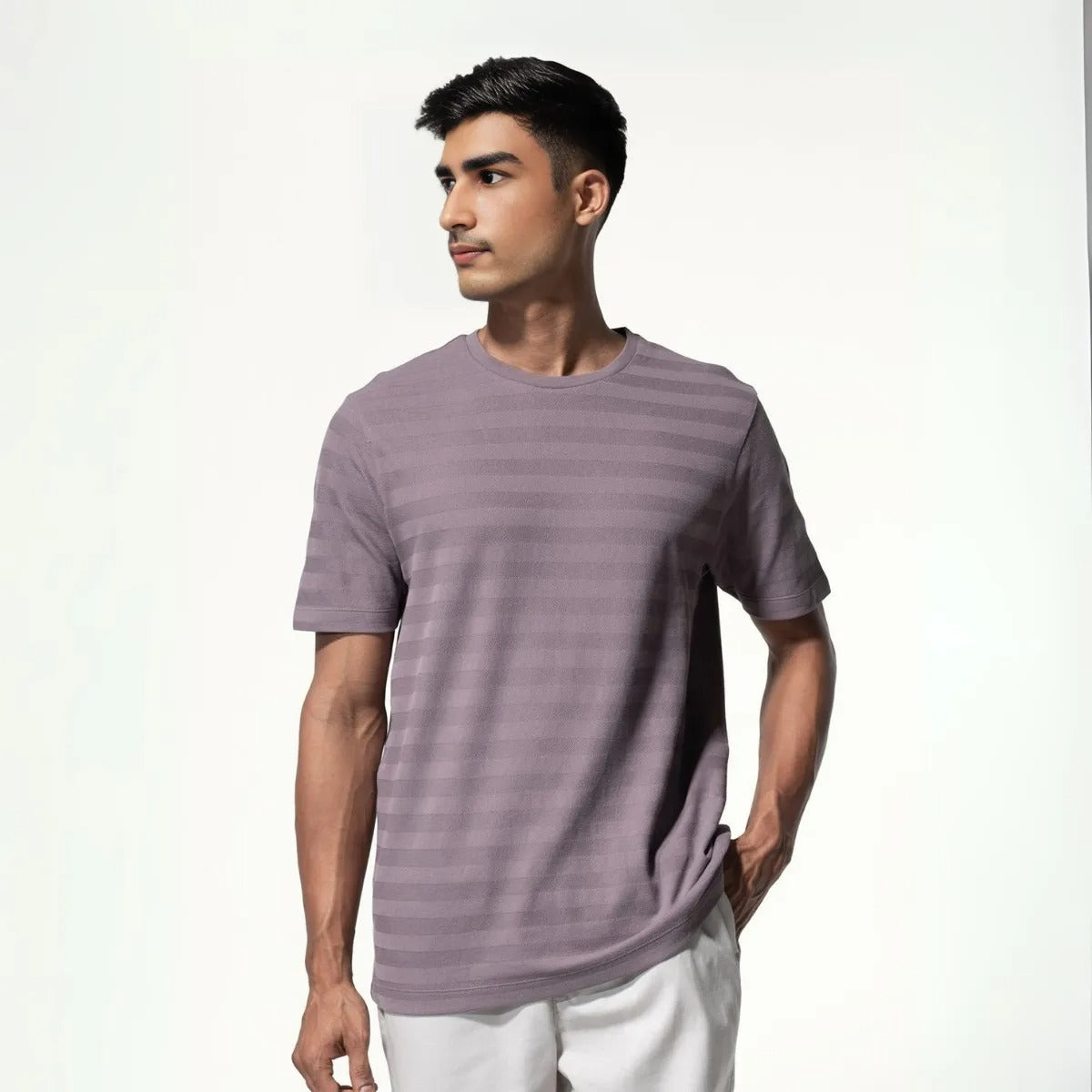 6 T-Shirt Combo | Premium Crew Neck Textured Perfect Fit & Everyday Comfort | T-44