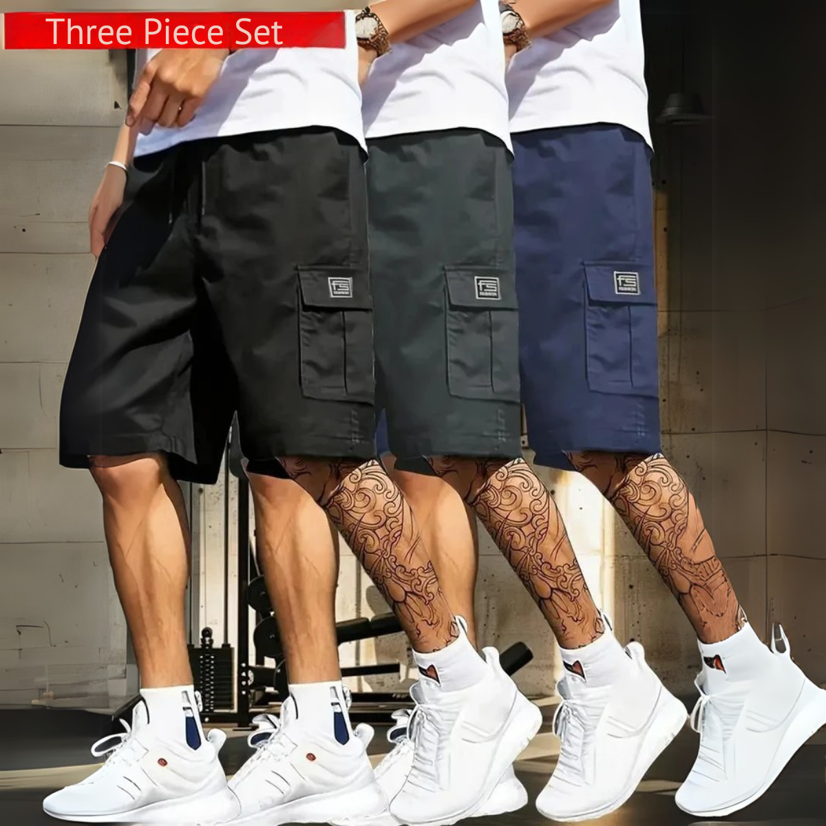Men's Cotton Casual Cargo Shorts Pack of 3 | MS-01