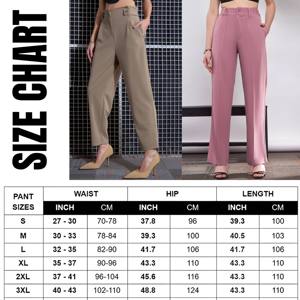3-Pack of Women’s Trousers & Formal Pants (TF-04)